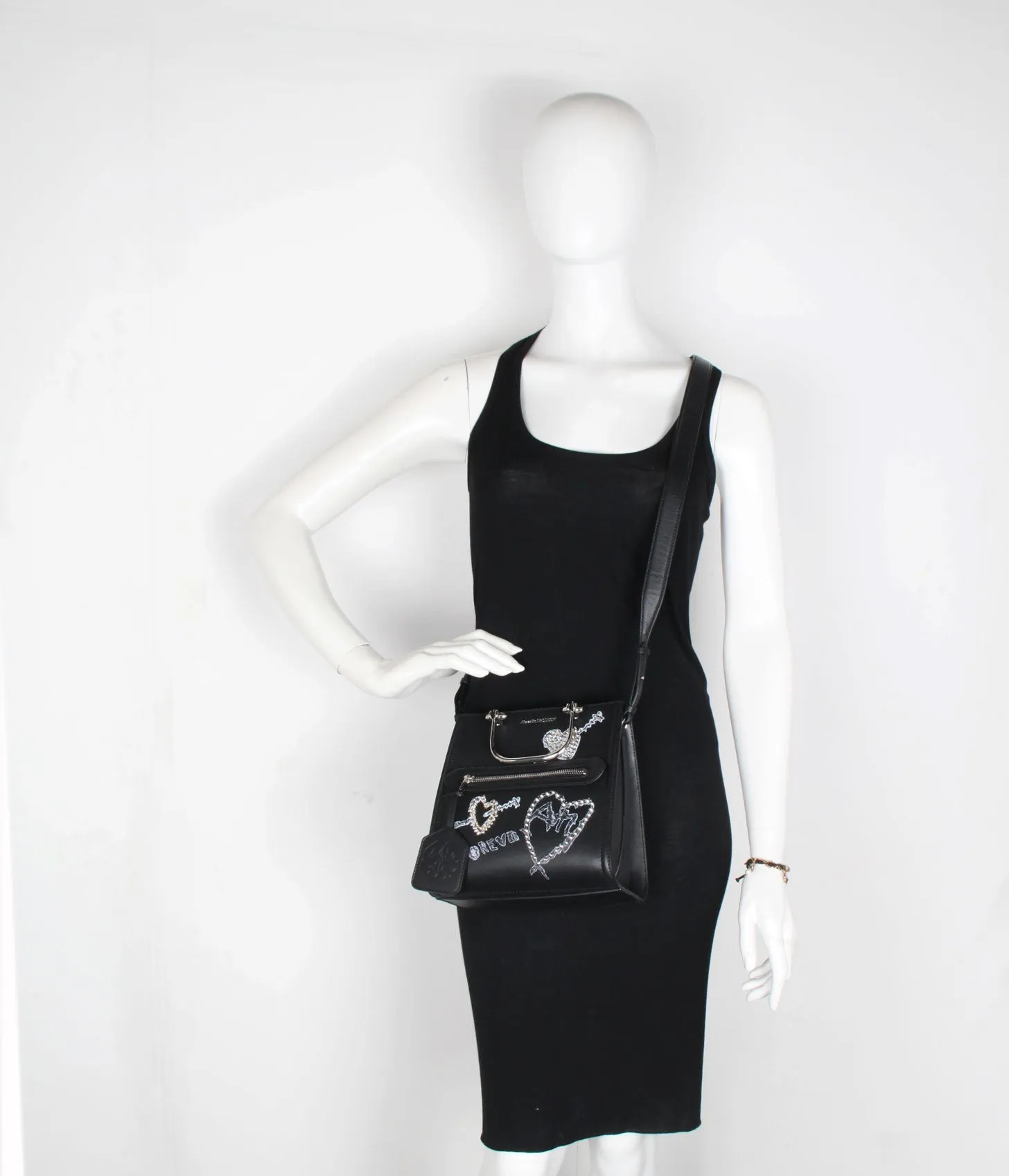 The Short Story Forever Heart Top Handle Bag, Black