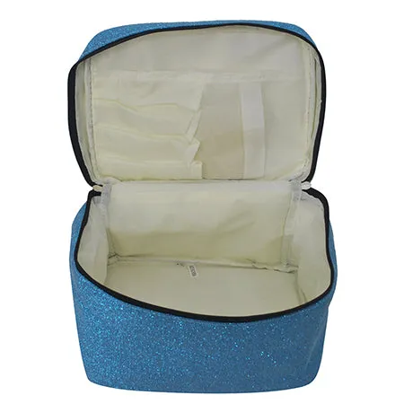 Turquoise Glitter NGIL Large Top Handle Cosmetic Case