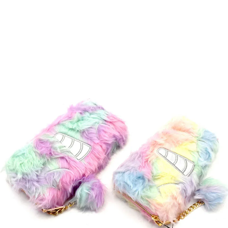 Unicorn Zip A Round Fur Wallet