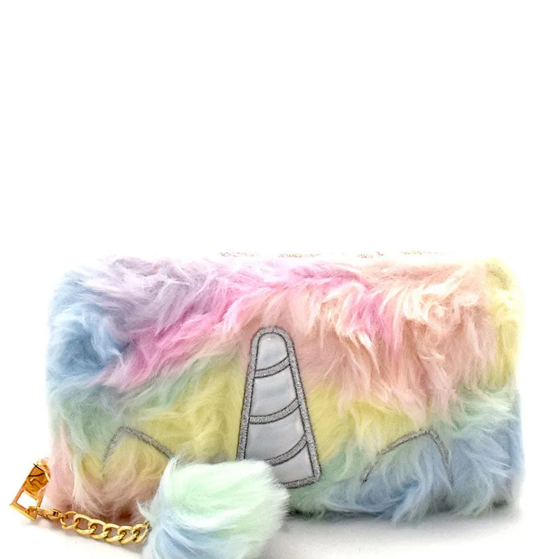 Unicorn Zip A Round Fur Wallet