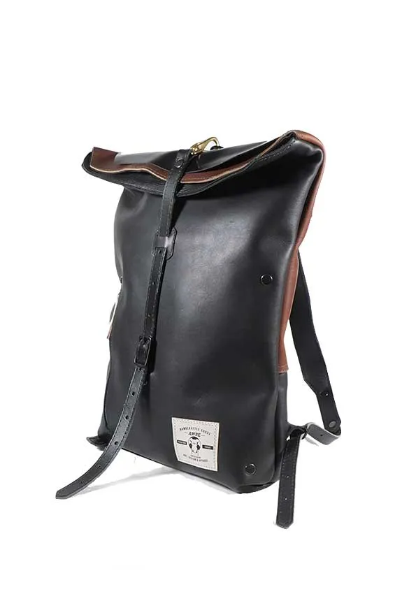 Urbo Black-Brown Leather Backpack