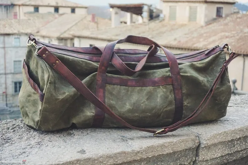 Waxed Canvas Duffle Bag Olive